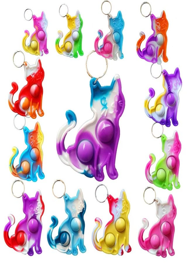 PSDFH 24 Packs Cats Funny Summer Present Unique Mini Item Assorted fidgets Toys for Kids Children Classroom Students Gifts from Teacher,Birthday Party Bubble Favor - Image 1